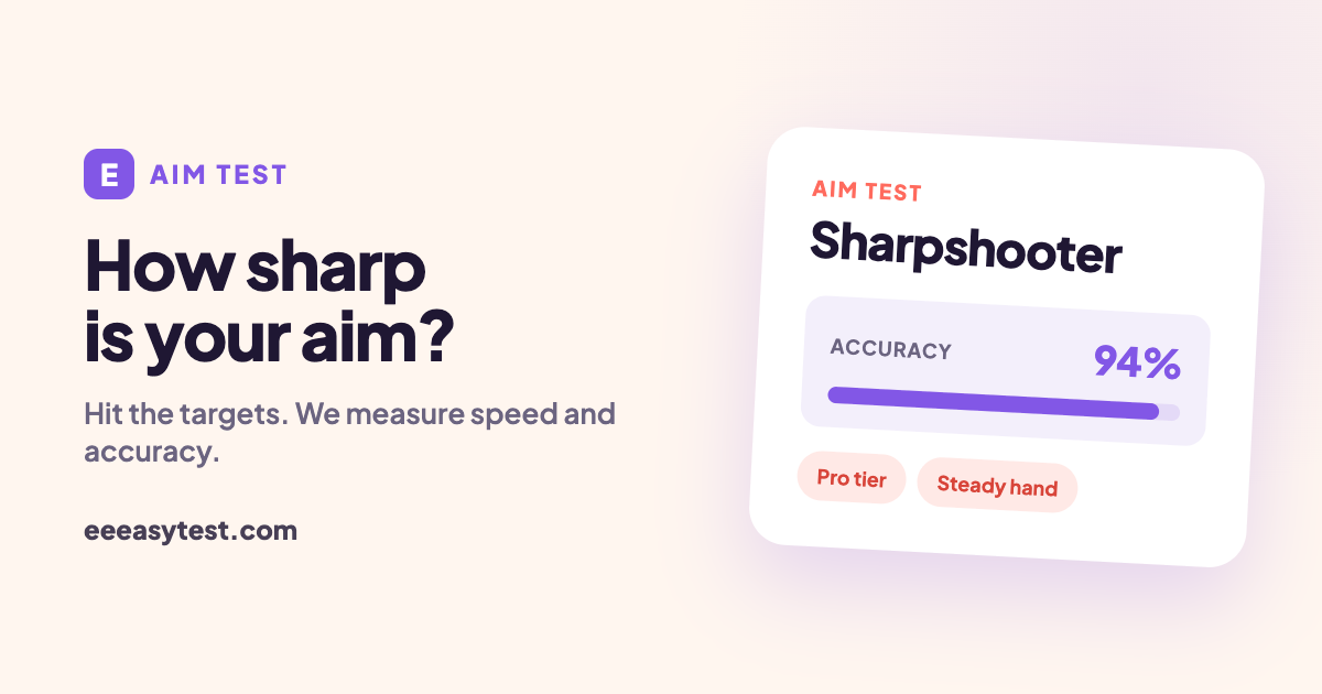 Aim Test — Accuracy, Reaction, Flick & Tracking (Free Aim Trainer)